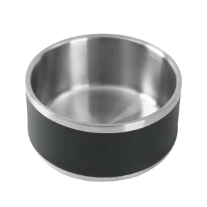 Life Stainless Steel Double Wall Dog Bowl, Black, Large