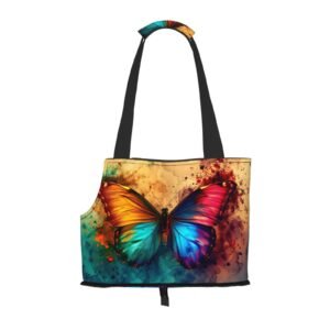 Vibrant Rainbow Butterfly A for Pet Carrier Bag for Puppy